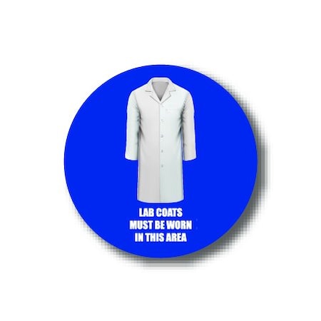 Ergomat 16in CIRCLE SIGNS - Lab Coats Must Be Worn In This Area DSV-SIGN 256 #0573 -UEN